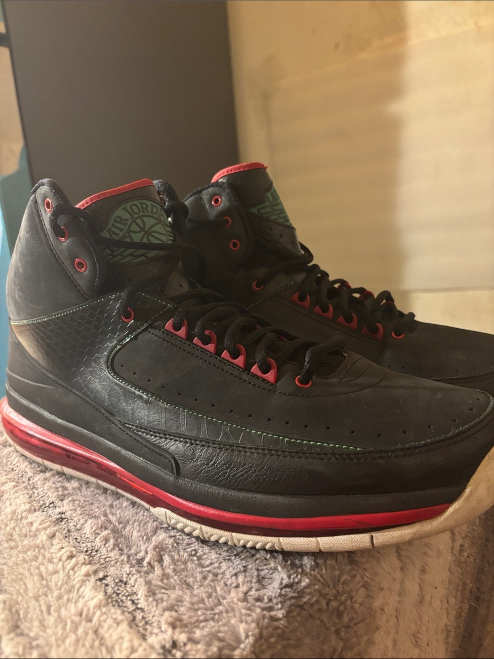 Jordan Men's Black & Red High-Top Sneakers